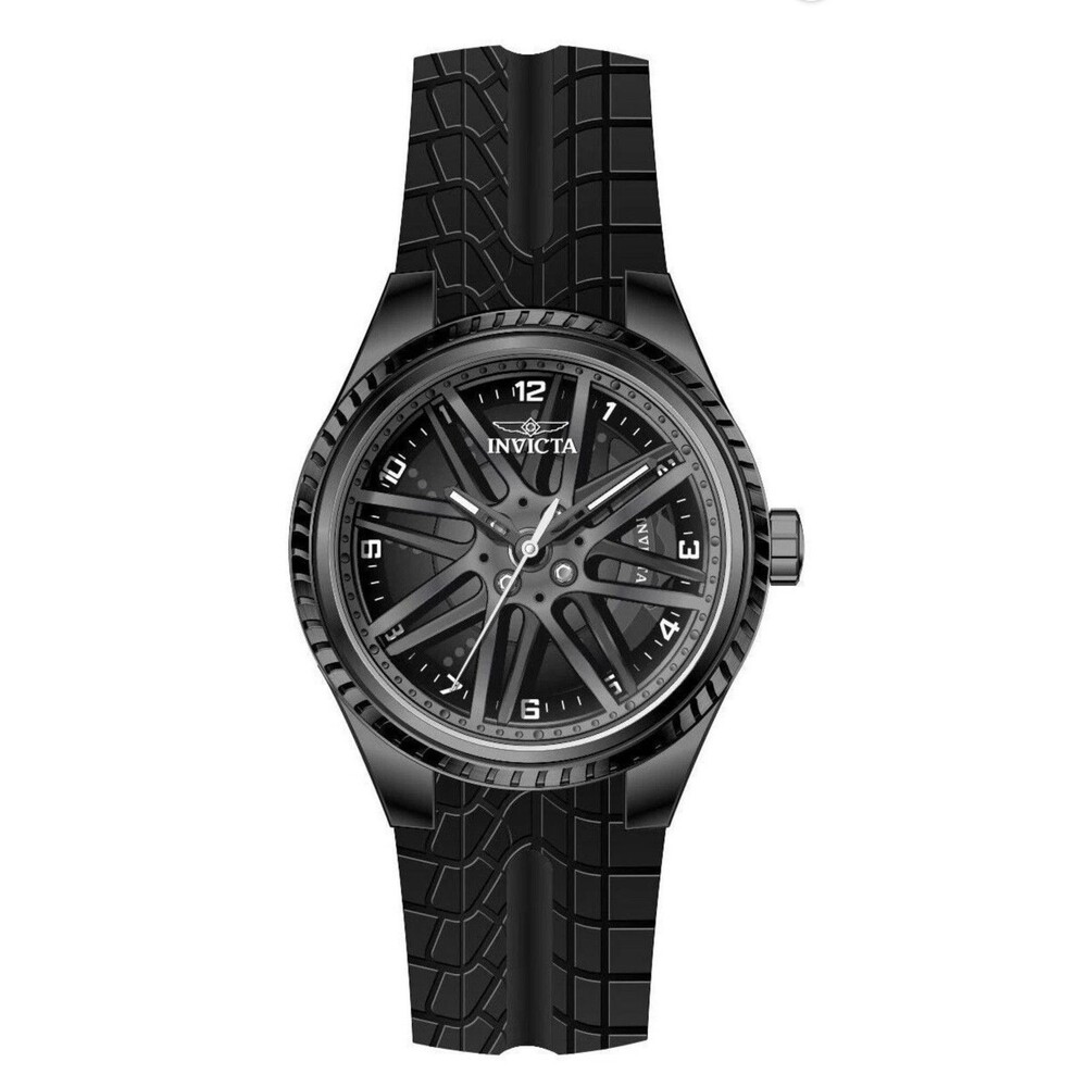 🔥NEW🔥Invicta Racing Rim Spinning Wheel Dial, Tire Tread Strap Mens Watch 50757